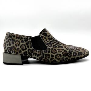 WONDERS OF SPAIN WOMEN SIZE 39 LEOPARD PRINT SQUARE BLOCK HEEL SHOE